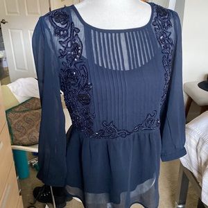 Anthropologie embellished blouse by Maeve